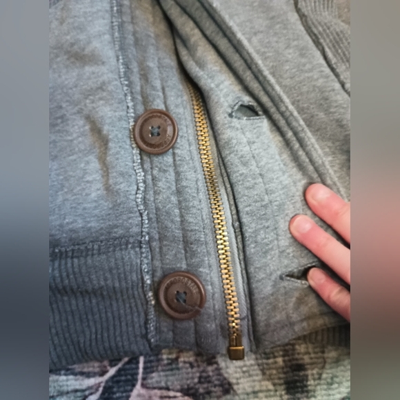 Vintage Y2K Aeropostale Mens Fur Lined Hoodie Small Zip Button Thrasher Mallgoth - Picture 6 of 12